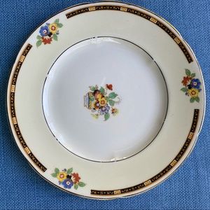 W.H. Grindley Ivory England Porcelain 22kt gold Jersey pattern. Bread & Butter